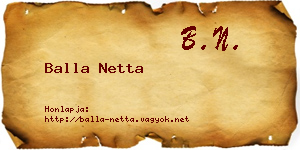 Balla Netta névjegykártya