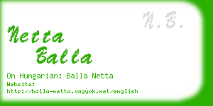 netta balla business card